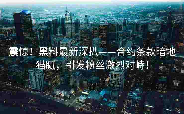 震惊！黑料最新深扒——合约条款暗地猫腻，引发粉丝激烈对峙！